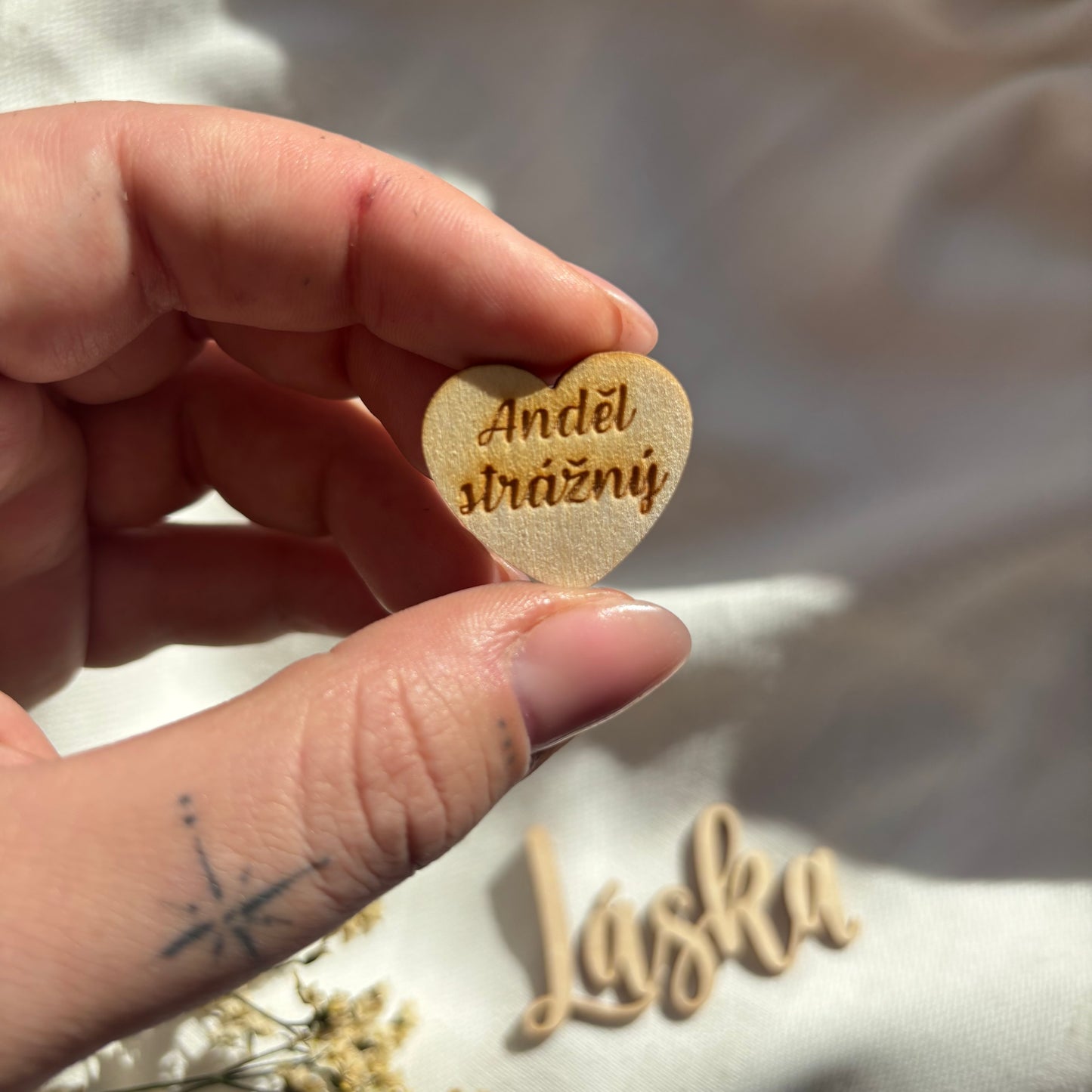 Gravírované srdce “Anděl Strážný”