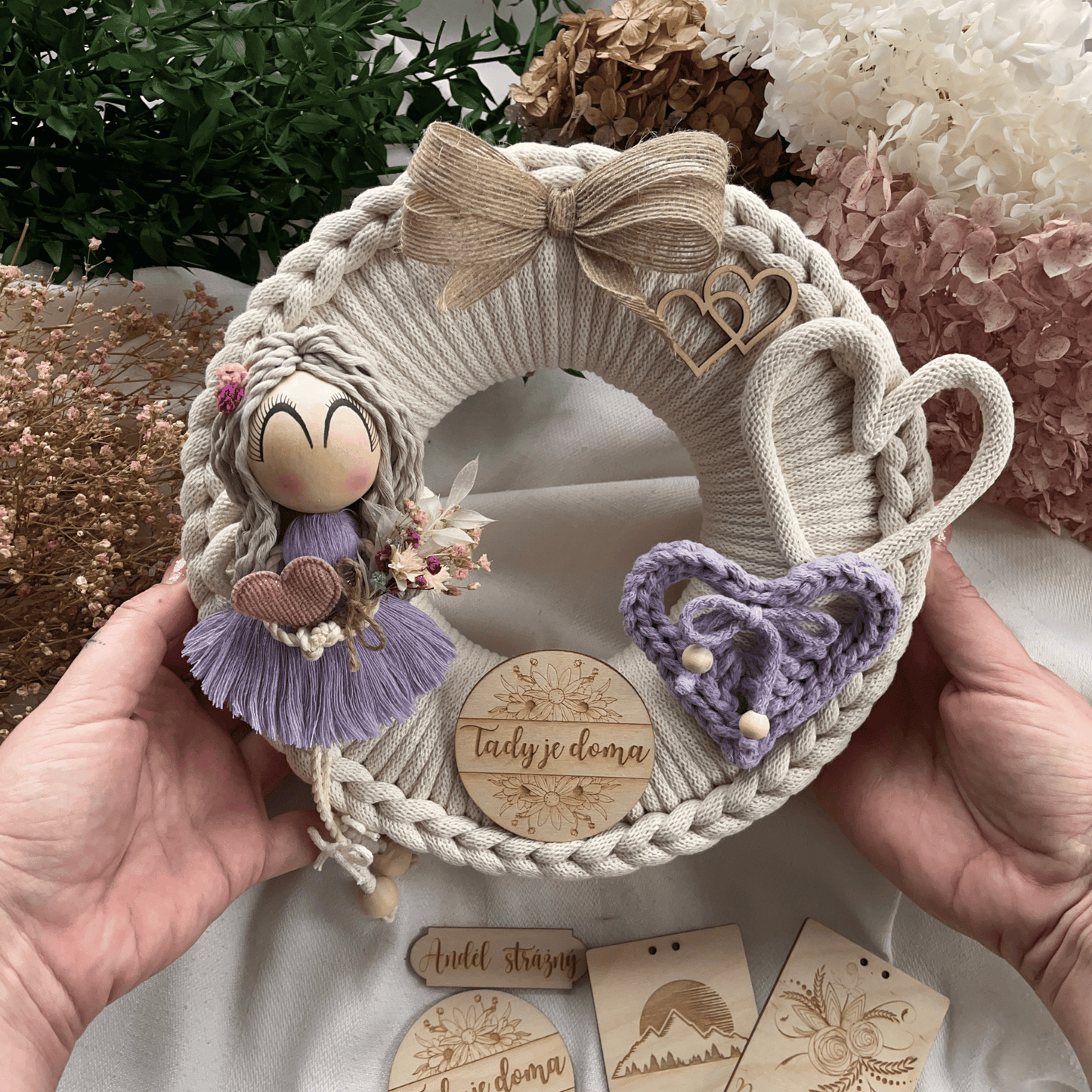 Celoroční věnec s andělkou