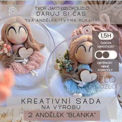 Kreativní sada: na výrobu 2 andělek “BLANKA”