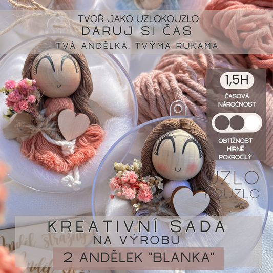 Kreativní sada: na výrobu 2 andělek “BLANKA”