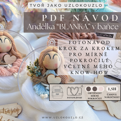 Digitální návod: Andělka “BLANKA” v baňce