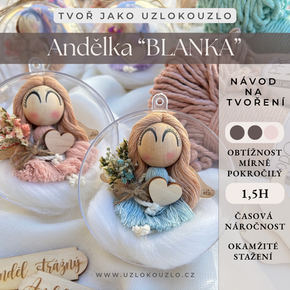 Digitální návod: Andělka “BLANKA” v baňce