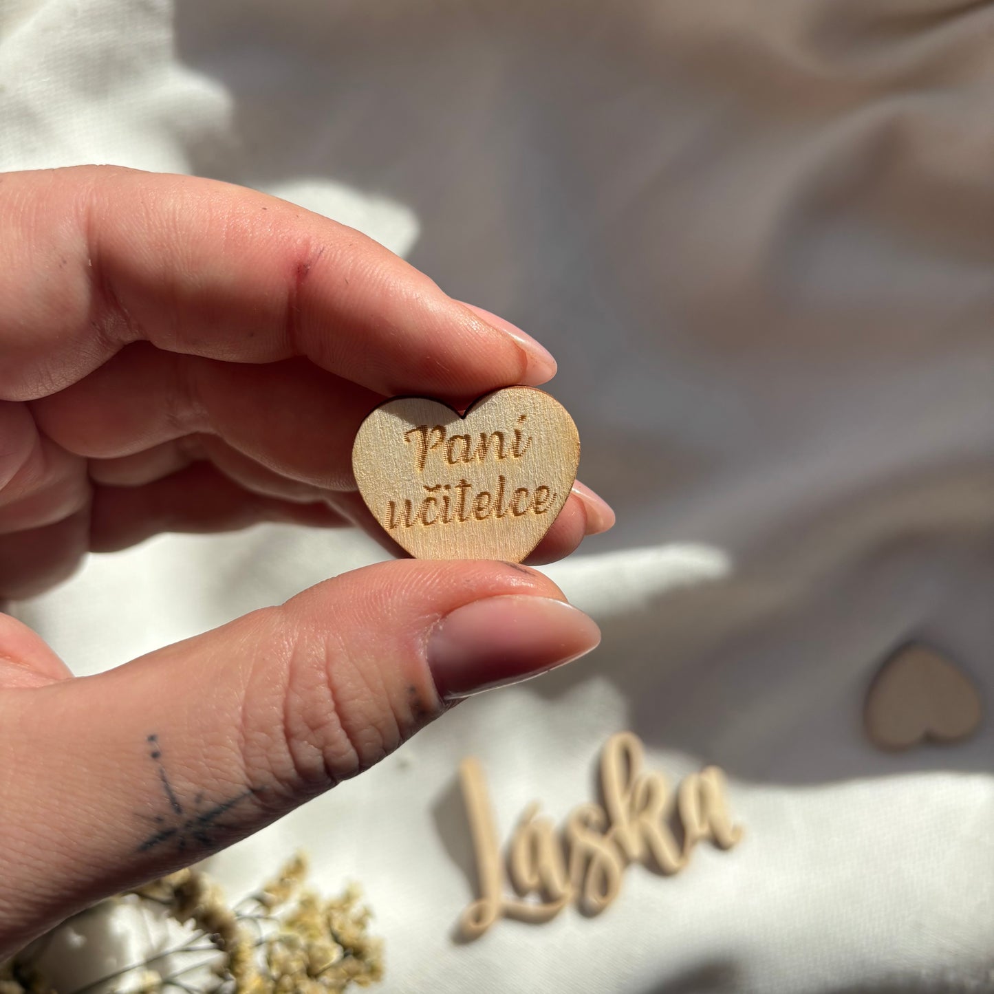 Gravírované srdce “Paní učitelce”