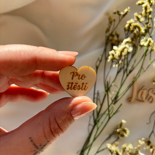 Gravírované srdce “Pro štěstí”