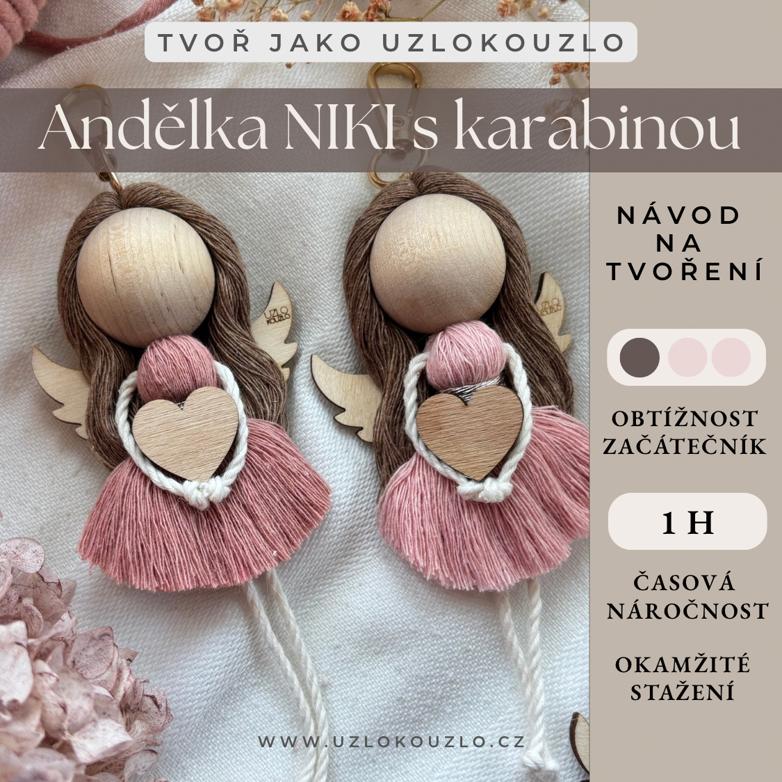 Digitální návod: Andělka “NIKI” na karabince